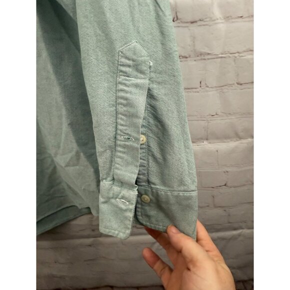 Ralph Lauren Button Down Dress Shirt Mens Size 16 1/2 -35 Green Cotton Preppy - Picture 5 of 6
